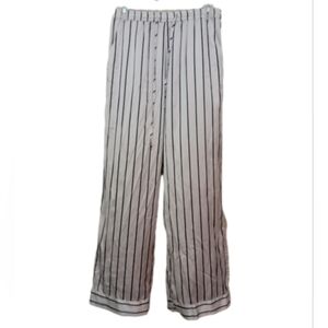 La Vie En Rose White and Black Striped Pants